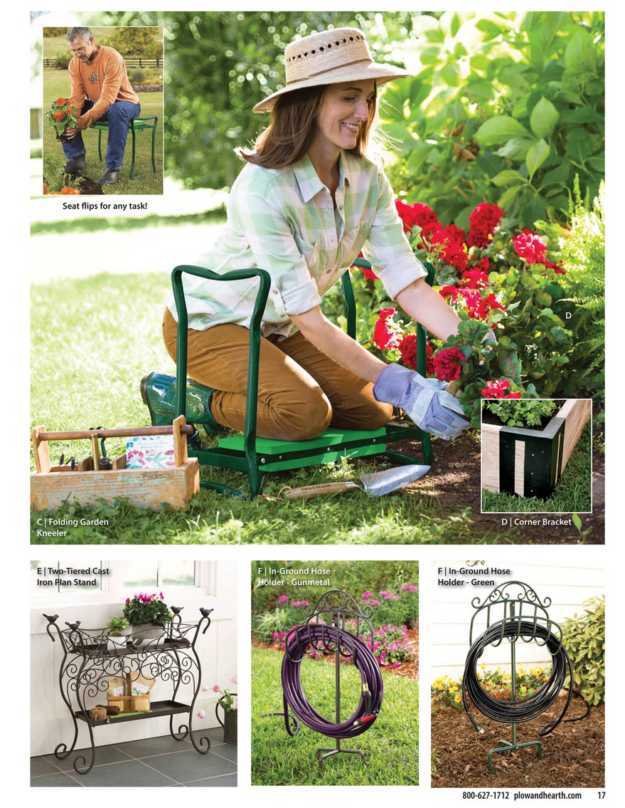 Plow \u0026 Hearth Summer 2025 Catalog - Folding Garden Kneeler/Seat With Foam  Pad, image size:879x1135